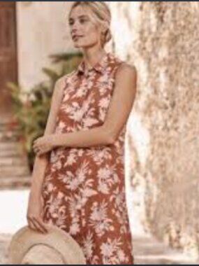 Garnet Hill Linen Sleeveless Shirtdress